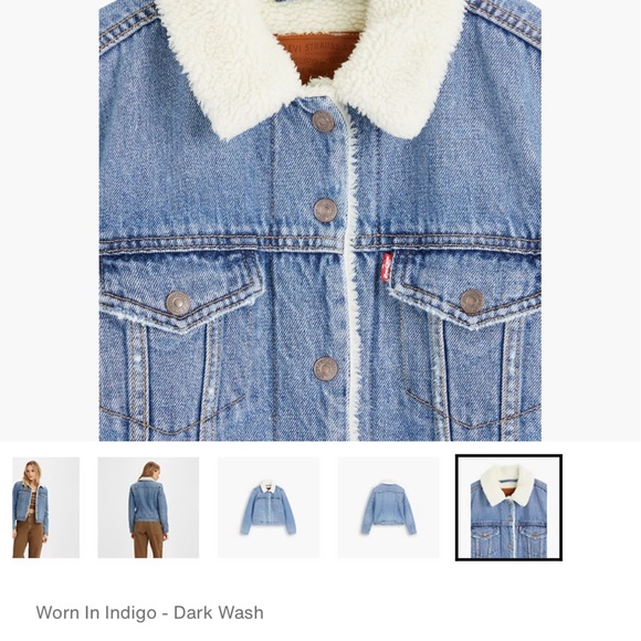 Levi's original Sherpa trucker jacket size S so cute! New with tags - Picture 2 of 9